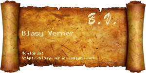 Blasy Verner névjegykártya